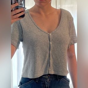 Light blue Cooper Key crop top.